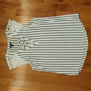 Express Striped Lace Sleeve Top
